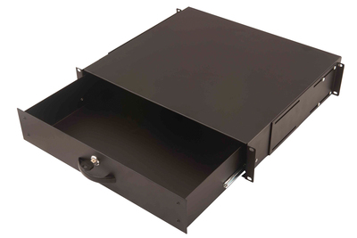 Schublade 2HE 483mm schwarz abschließbar