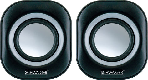 Schwaiger | PC-Lautsprecher Stereo 3,5mm Klinke/USB schwarz