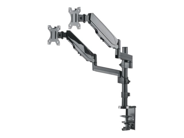 Universal-Tischhalterung mit Gasdruckfeder und höhenverstellbaren Armen für zwei Monitore