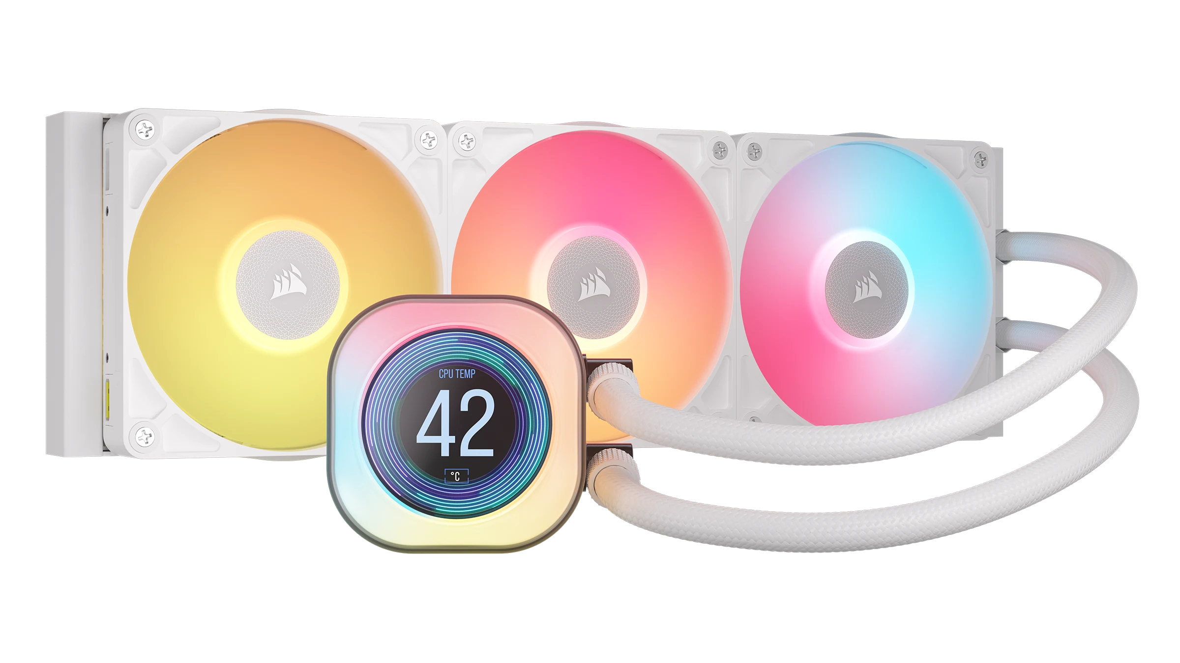 iCUE LINK Titan 360 RX LCD weiß 360mm AIO-Wasserkühlung