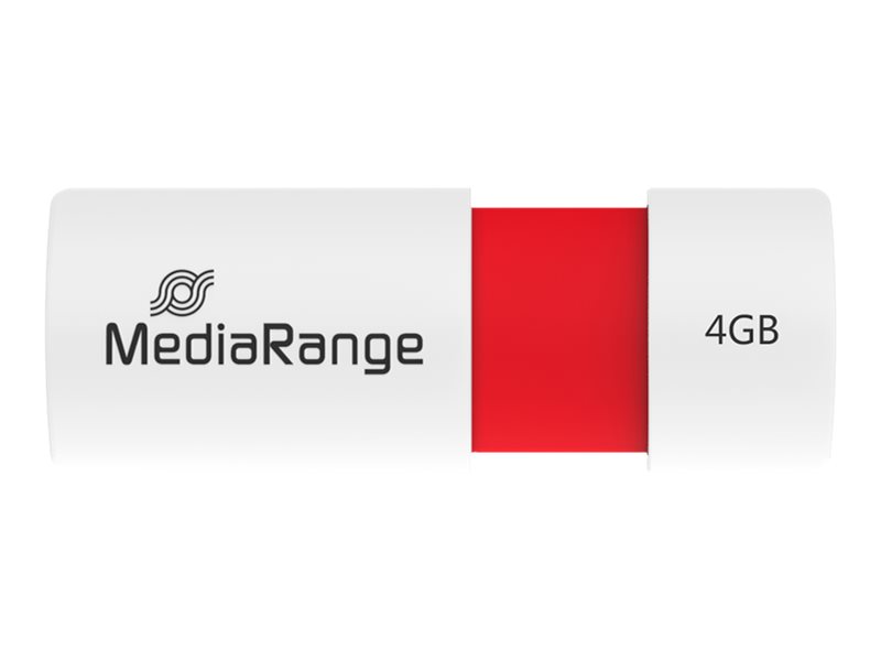 MediaRange USB-Stick  4GB USB 2.0 Slider red