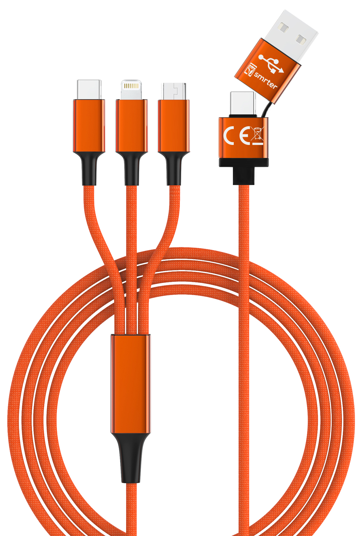 Hydra ULTRA 5in1 Nylon-Ladekabel, 120cm, orange retail