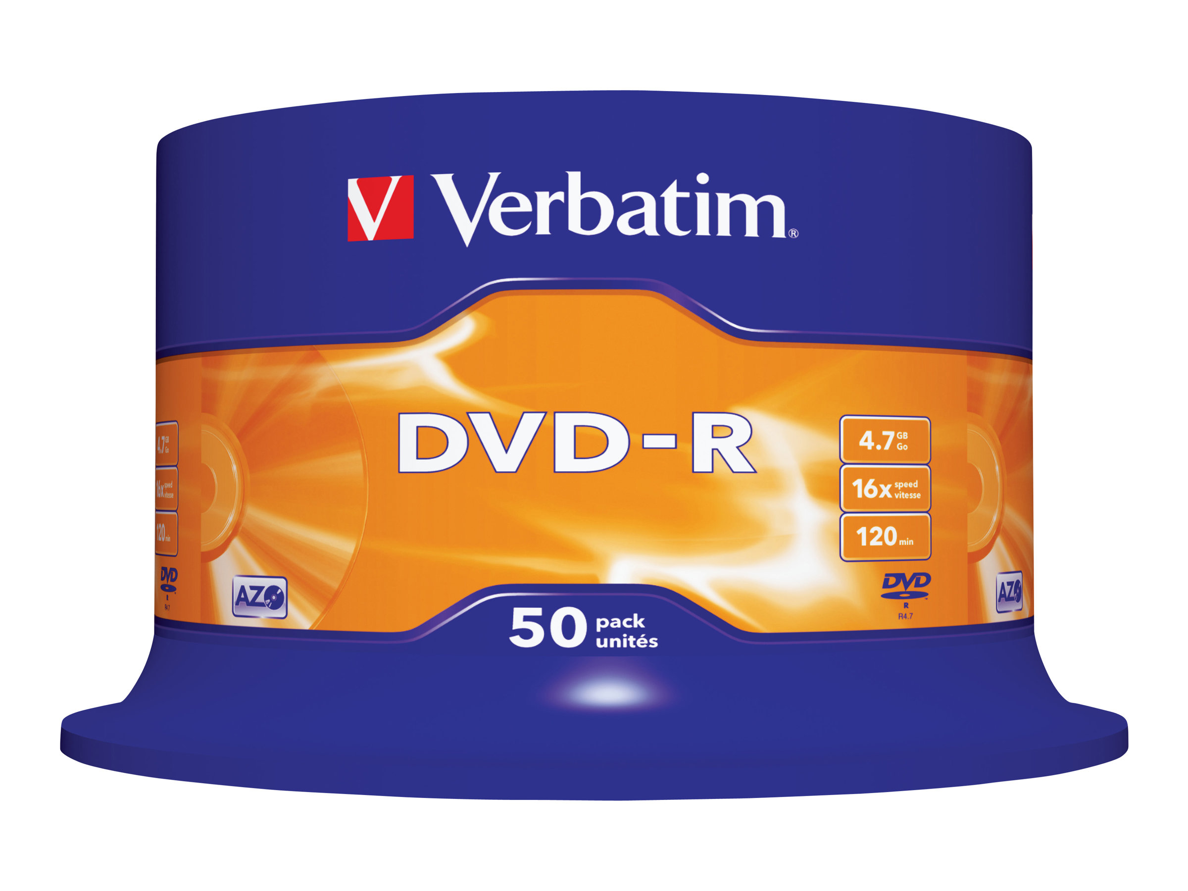 50 x DVD-R - 4.7 GB 16x - mattsilber