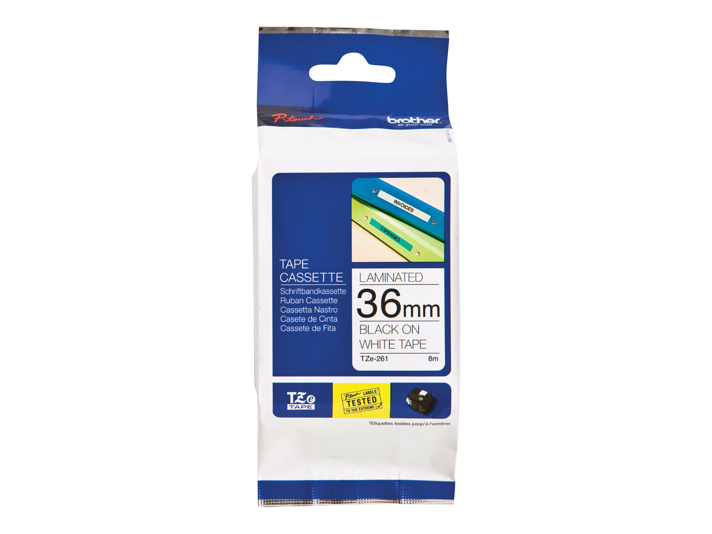 Schriftbandkassette Brother TZe-261CIV 36mmx8m weiß/schwarz