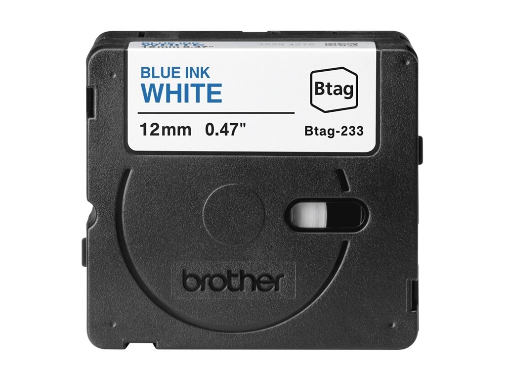 Schriftband Brother 12mmx4m blau/weiß BTAG-233