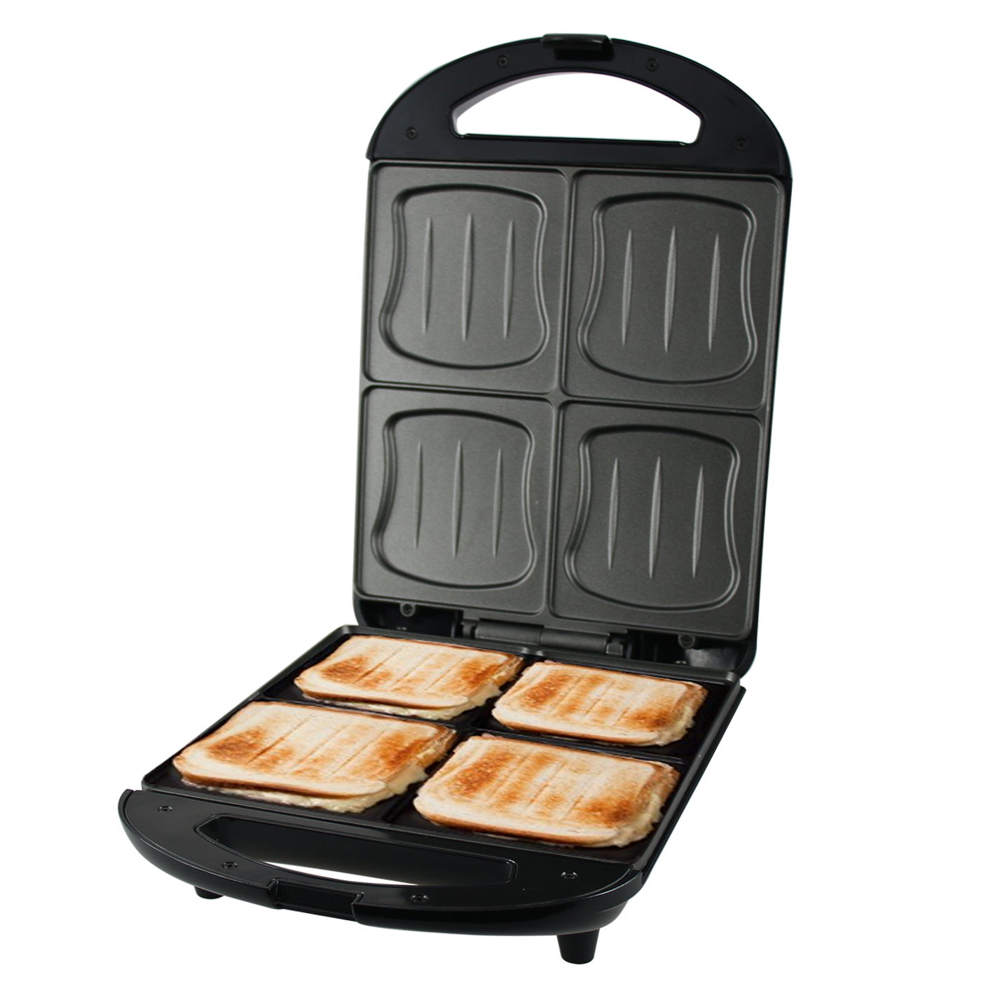 Emerio | Sandwichtoaster XXL Family | 4x Muschelform | Antihaft