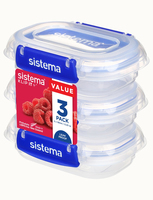 sistema Frischhaltedosen Set KLIP IT PLUS 3 x 180 ml blau