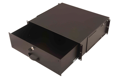 Schublade 3HE 483mm schwarz abschließbar