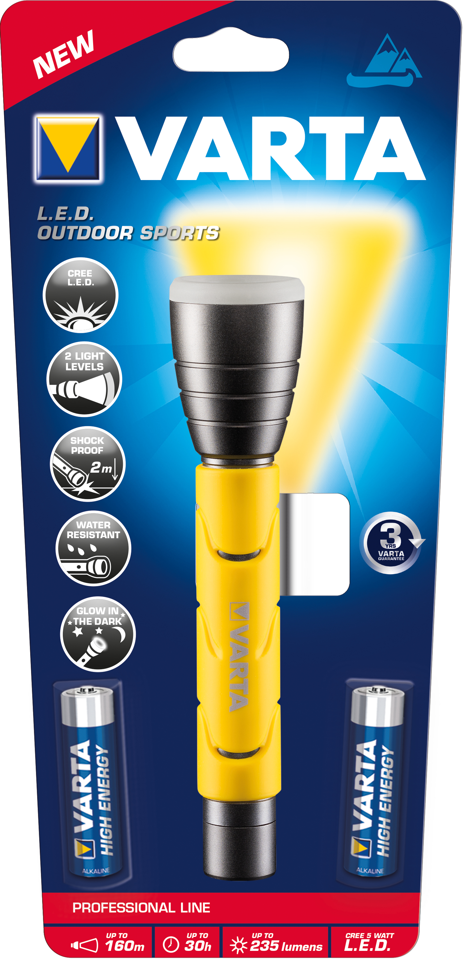 18628101421 - Hand-Blinklicht - Schwarz - Gelb - LED - 1 Lampen - 235 lm - 160 m