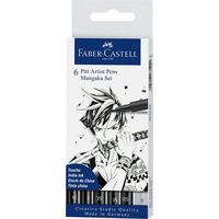 FABER-CASTELL Tuschest. Pitt Artist Pen Manga 6x schw.