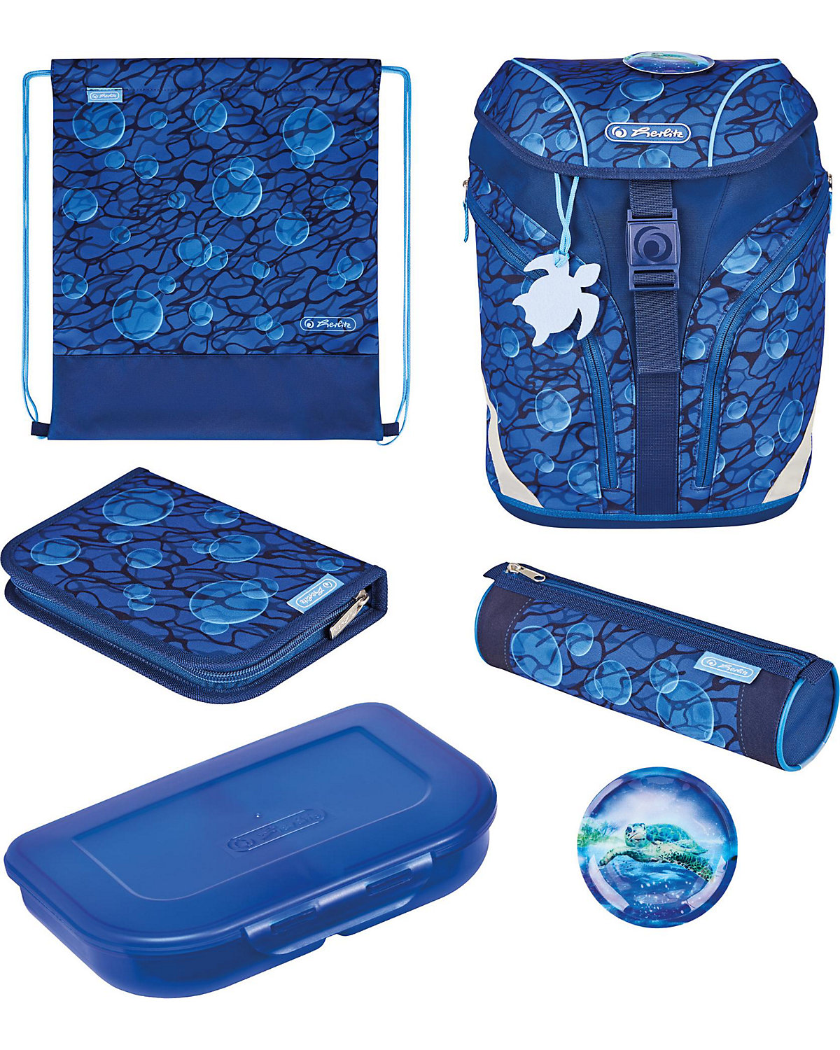 Grundschulrucksack SoftLight Plus Greenline Deep Sea