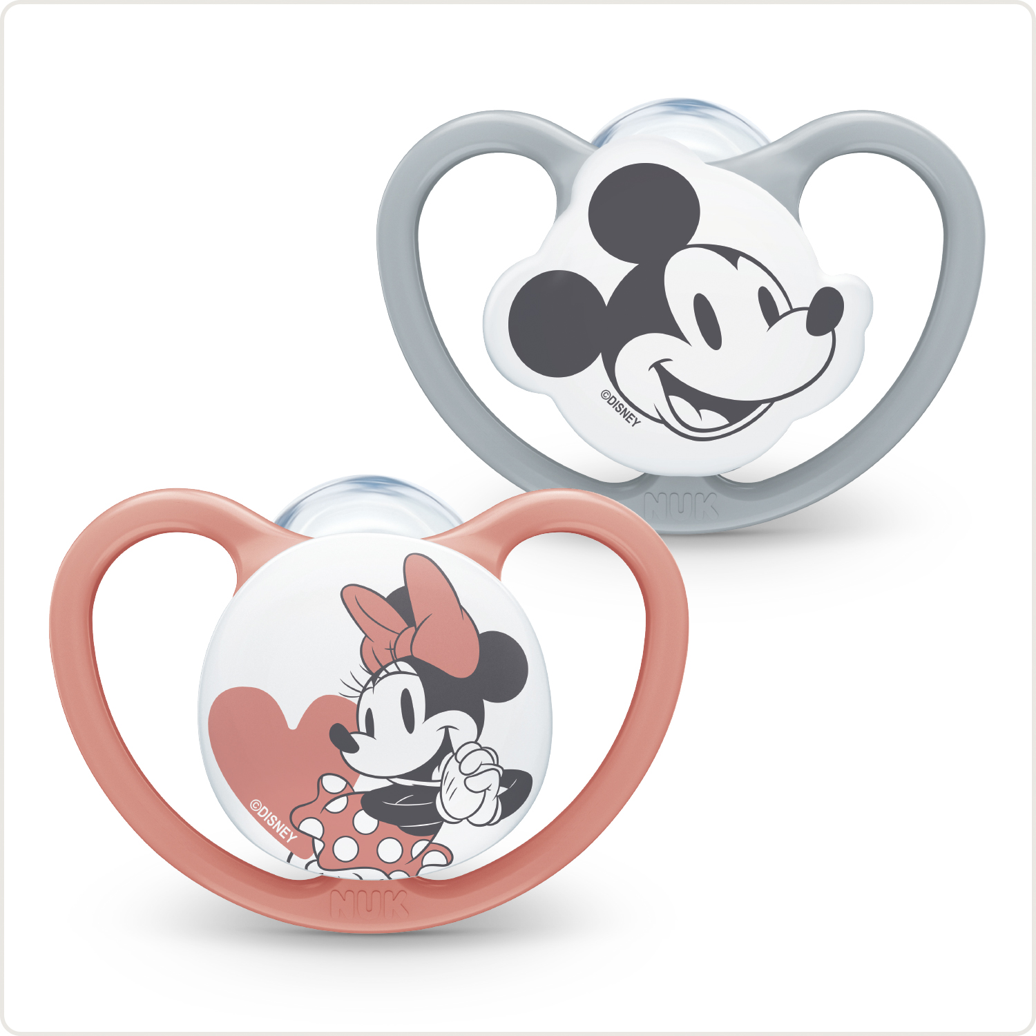 NUK Schnuller Silikon Gr.2 Disney Mickey Space 2Stk grau/rot