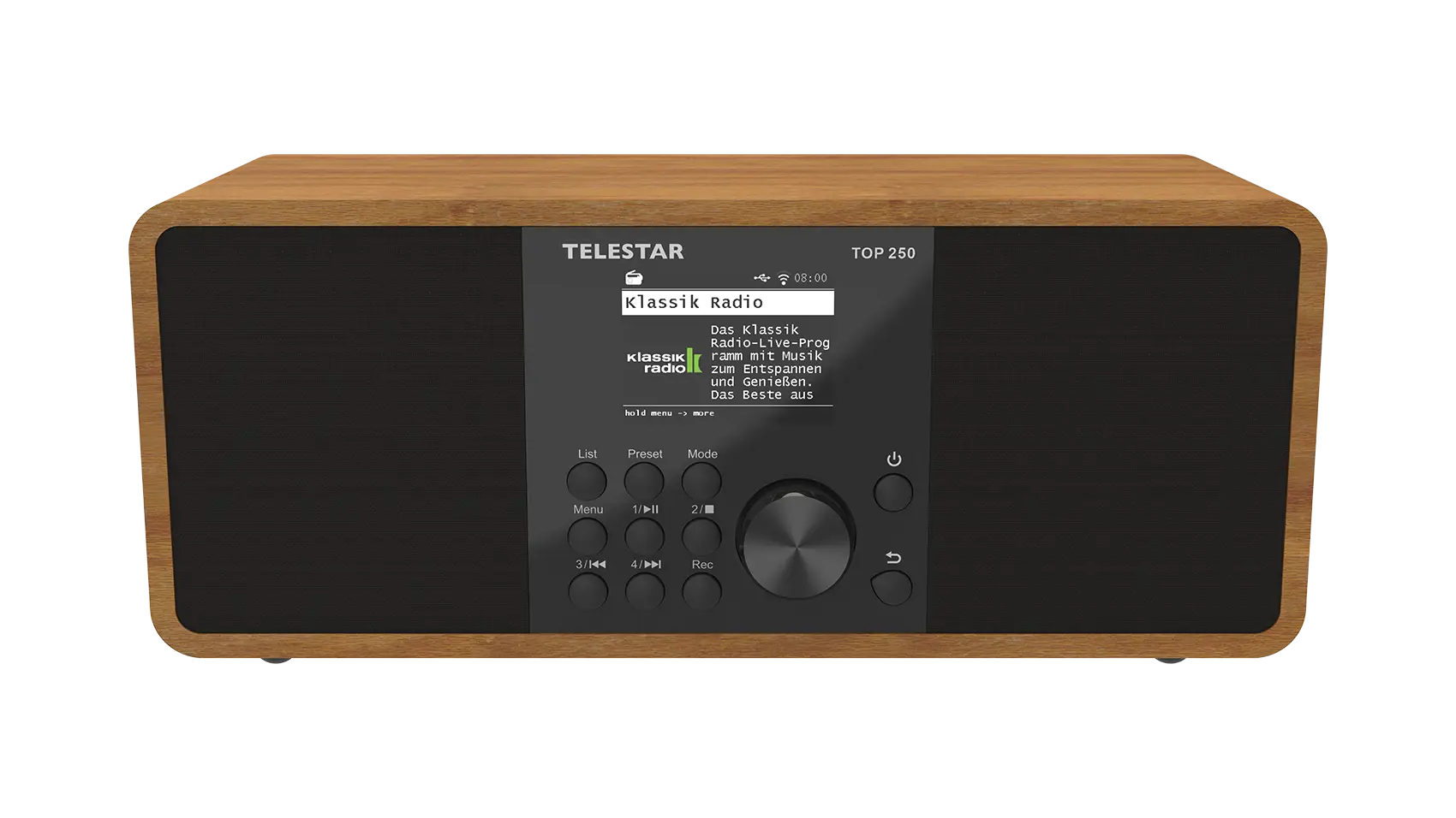 TELESTAR TOP 250 Holz – WLAN Internetradio mit DAB+, Bluetooth 5.3 & USB-Aufnahme – Holzoptik