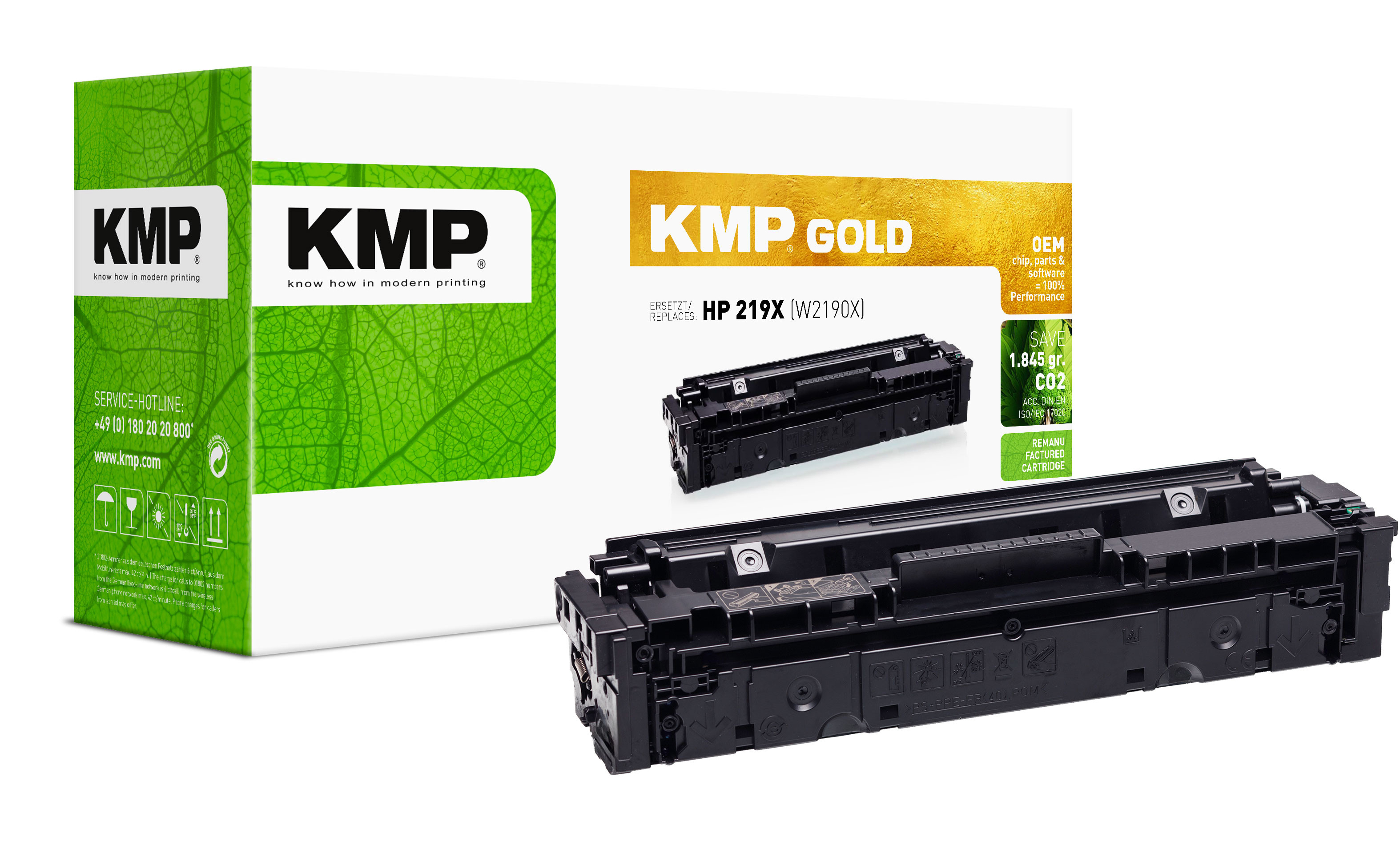 KMP GOLD Toner HP 219X (W2190X) black 3200 Seiten remanufactured
