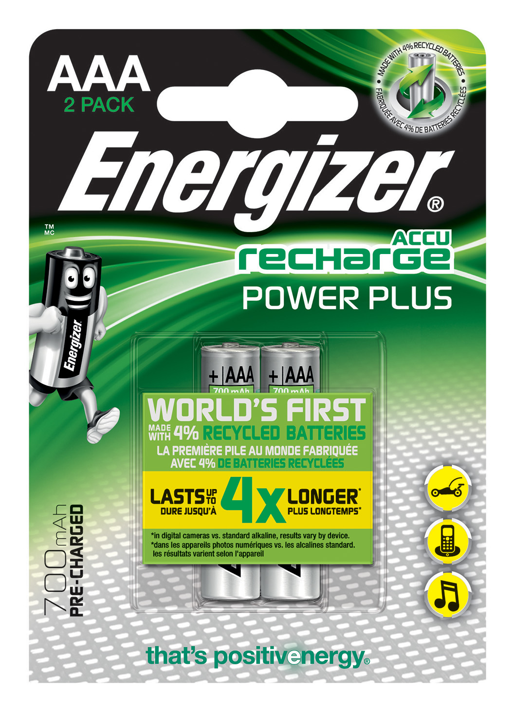 Recharge Power Plus - Batterie 2 x AAA - NiMH - (wiederaufladbar)