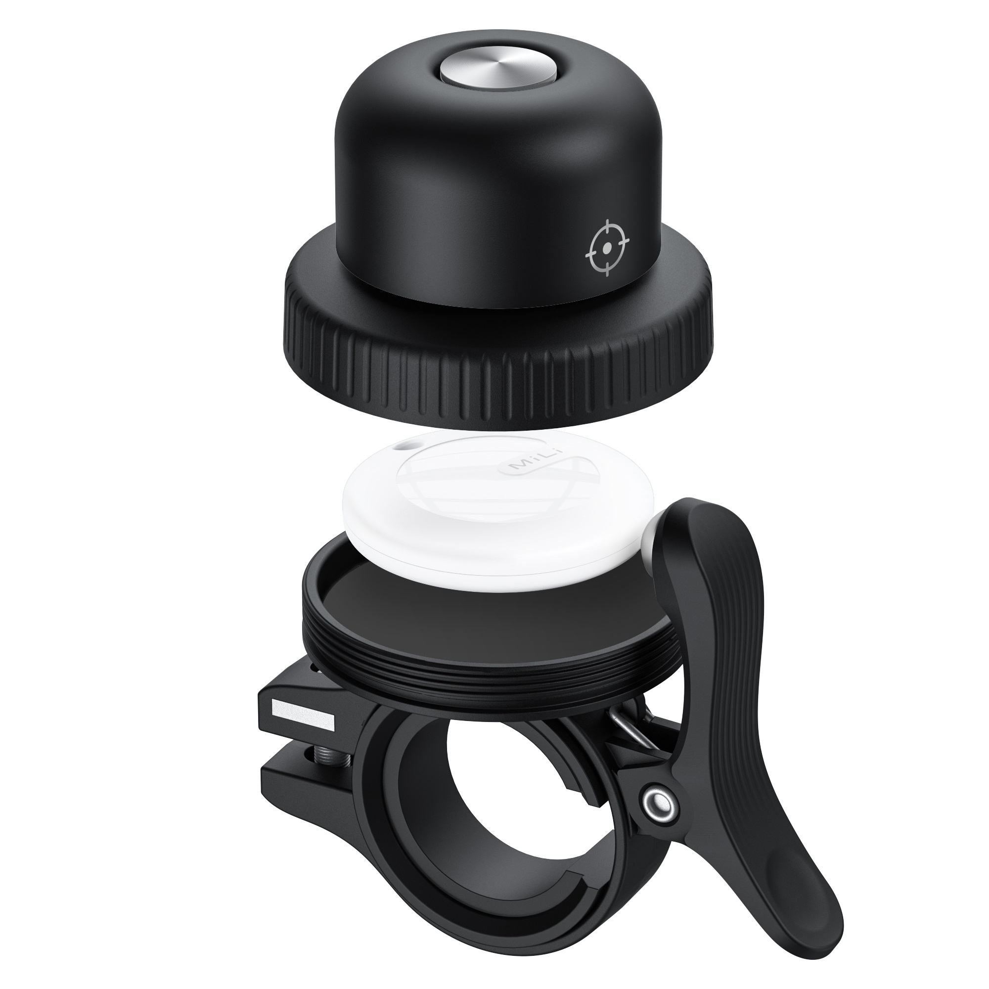 MiBell Fahrradklingel mit Bluetooth-Tracker für Fahrrad & Scooter Schwarz
