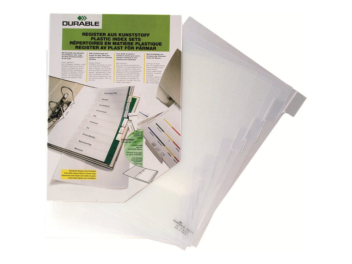 DURABLE Register A4 mit umschweißten Taben 10tlg. Transp