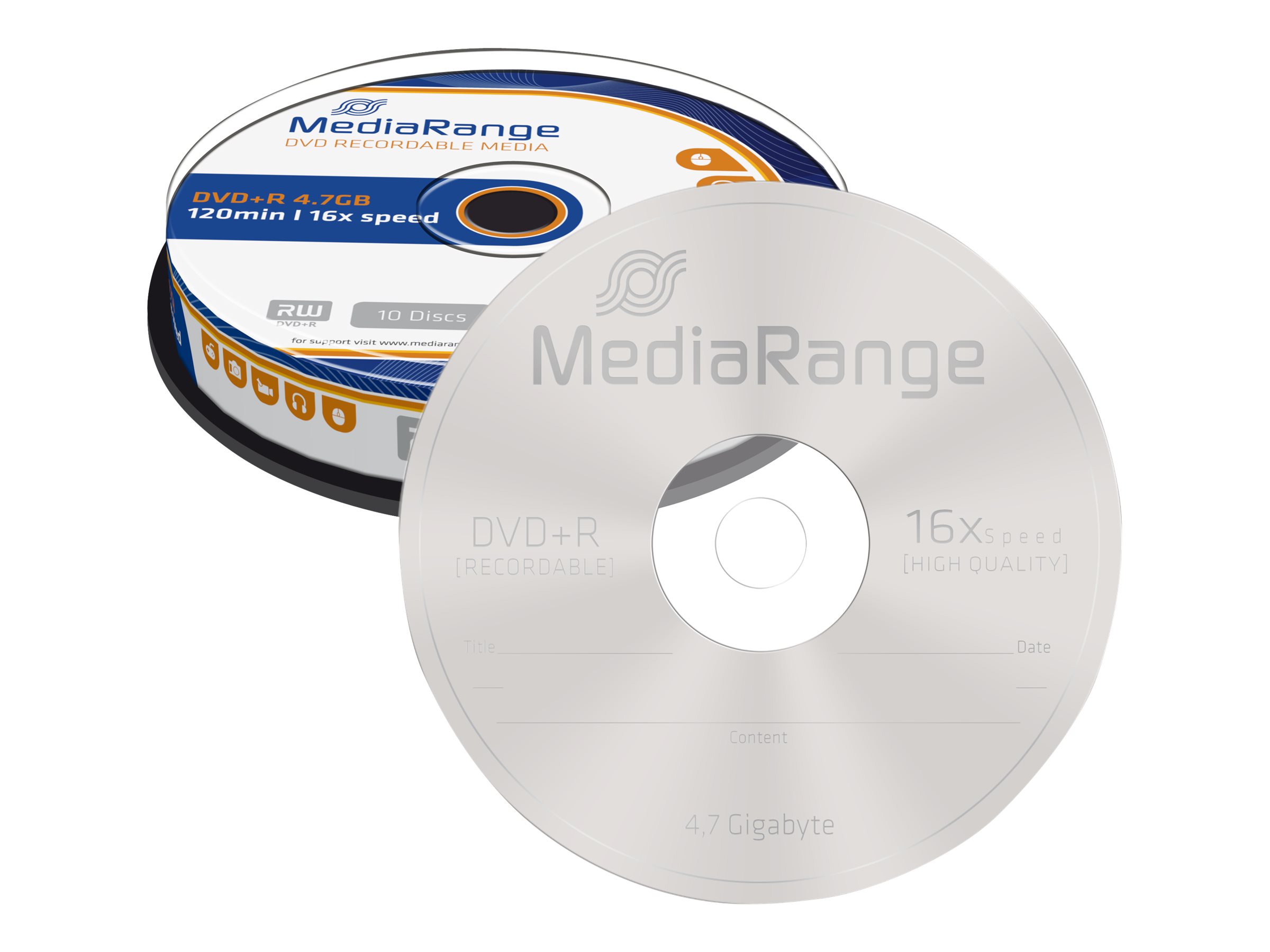 10 x DVD+R - 4.7 GB (120 Min.) 16x