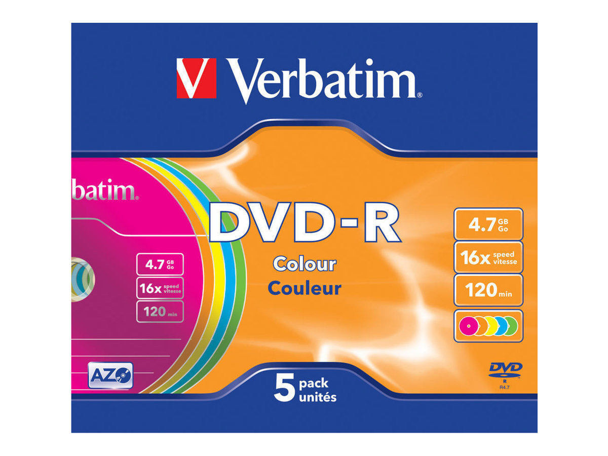 Colours - 5 x DVD-R - 4.7 GB 16x