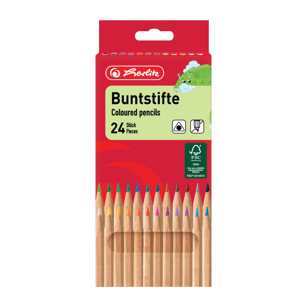 Holz-Buntstifte natur 24Stk