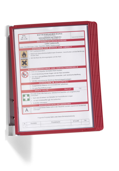 WandSichttafelsystem VarioWall 5 Sichttafeln, rot