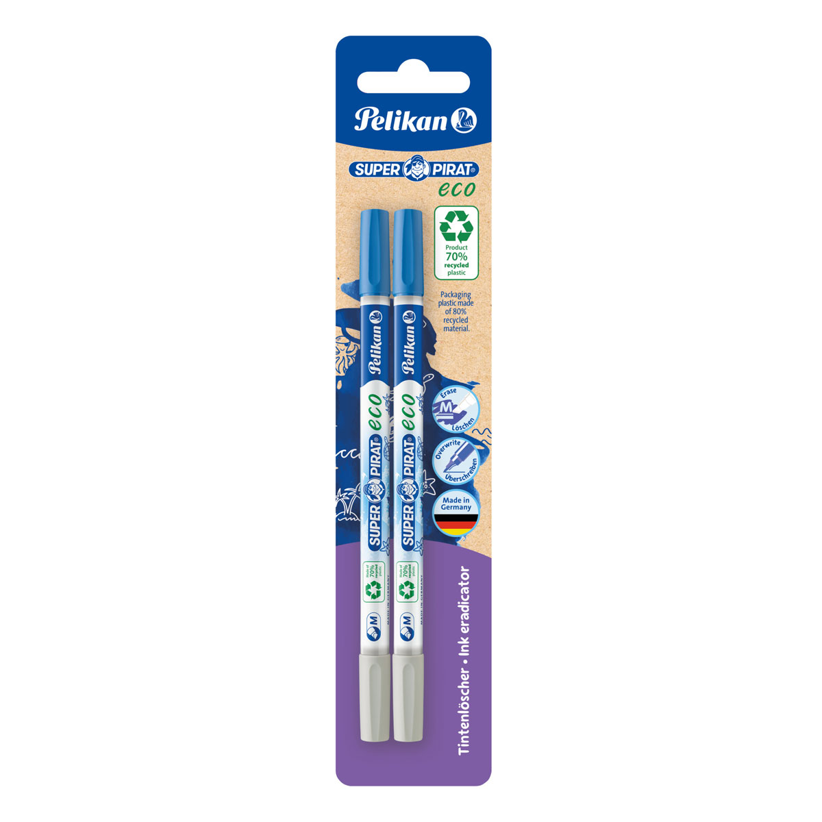 Tintenlöscher Super Pirat eco 850M breit 2er Blister
