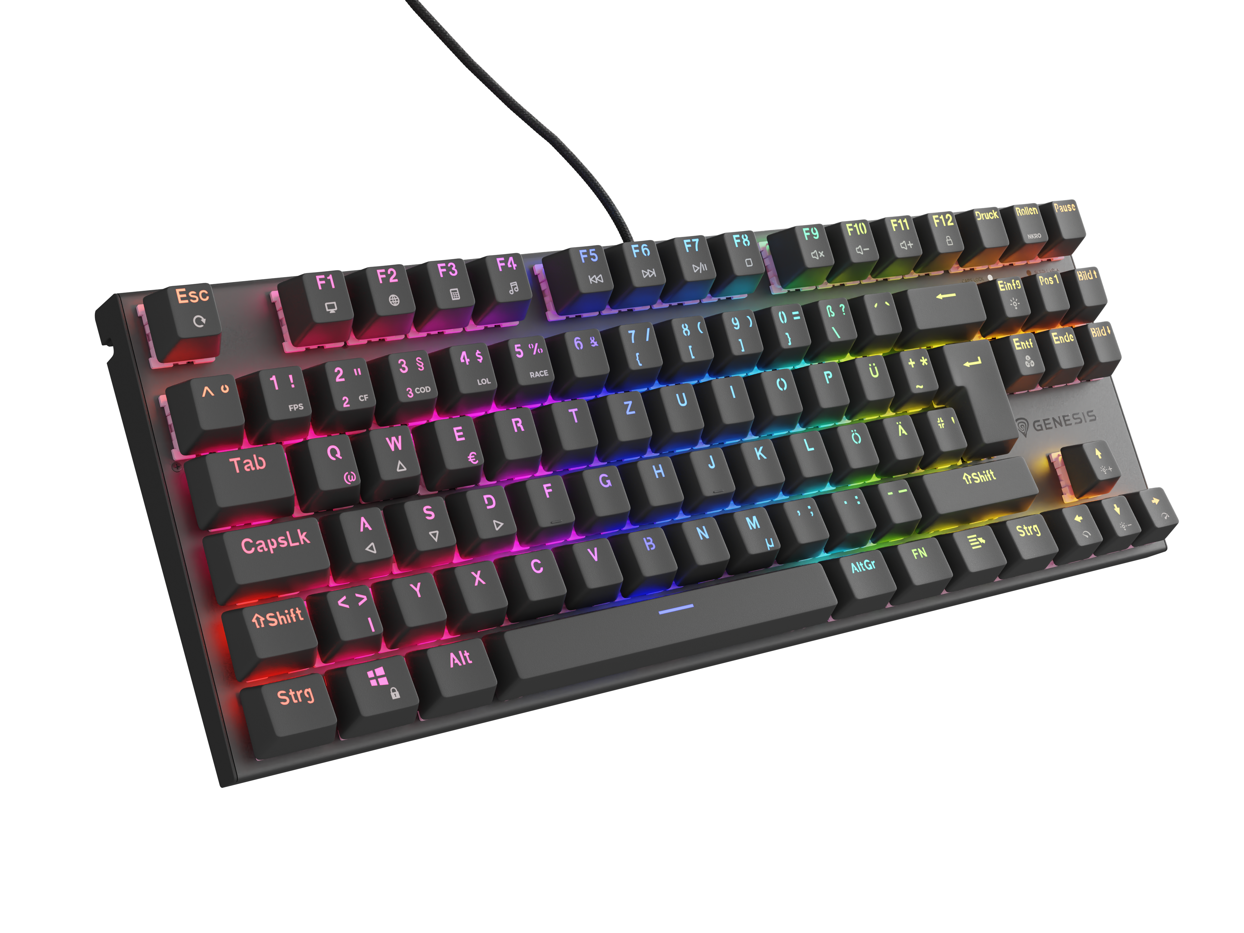 Genesis Thor 303 TKL silent - RGB - Gaote Outemu SILENT PEACH - Kabelgebunden - DE