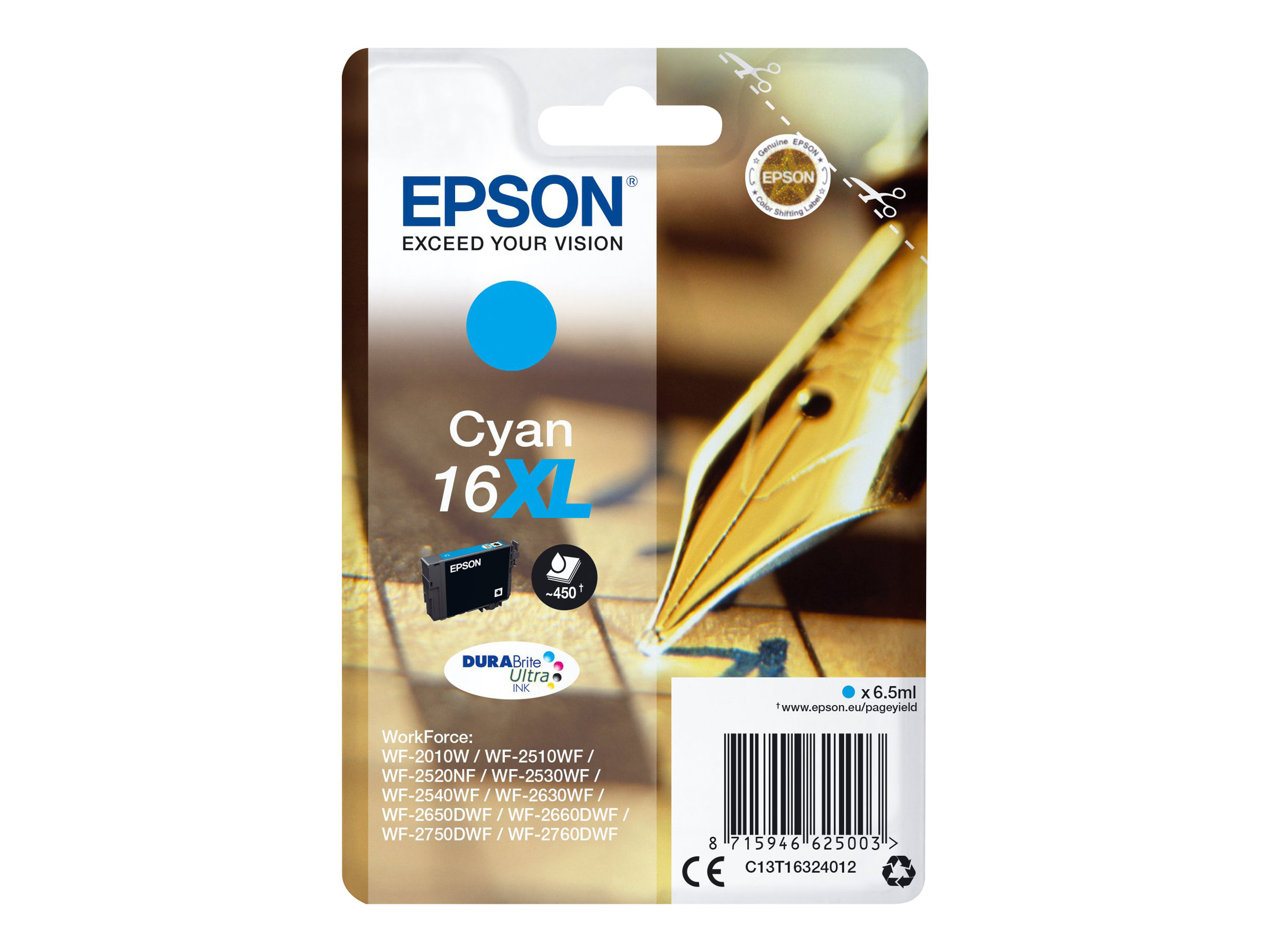 16XL - 6.5 ml - XL - Cyan - Original - Blisterverpackung