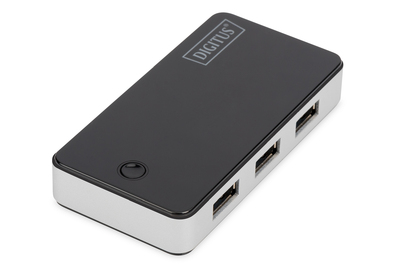 USB-Hub USB 3.0 4-Port aktiv, Schw.Alu.Klavierlack