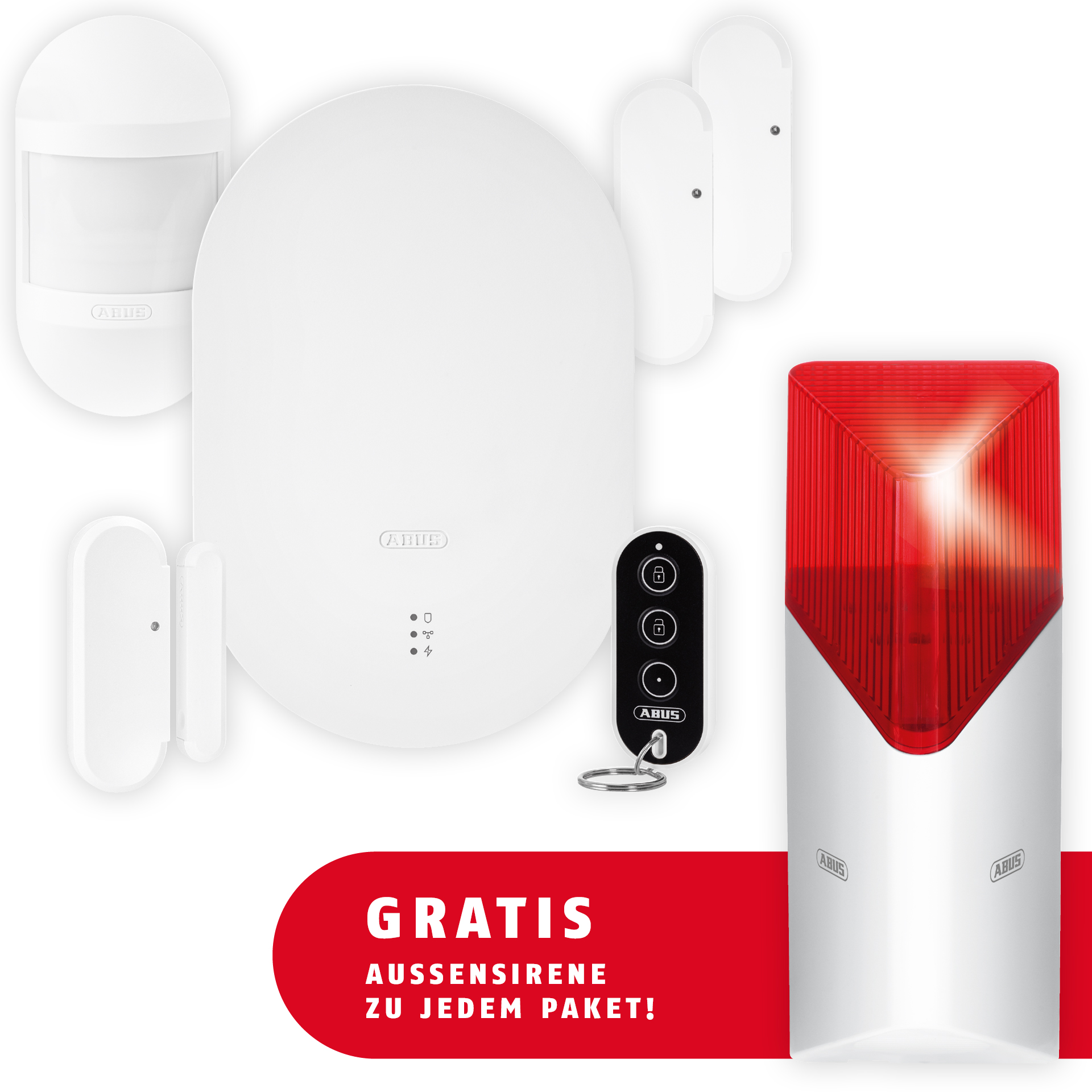 Smartvest Pro Funk-Alarmanlage Set mit Sirene, Bewegungs- & Erschütterungsmelder