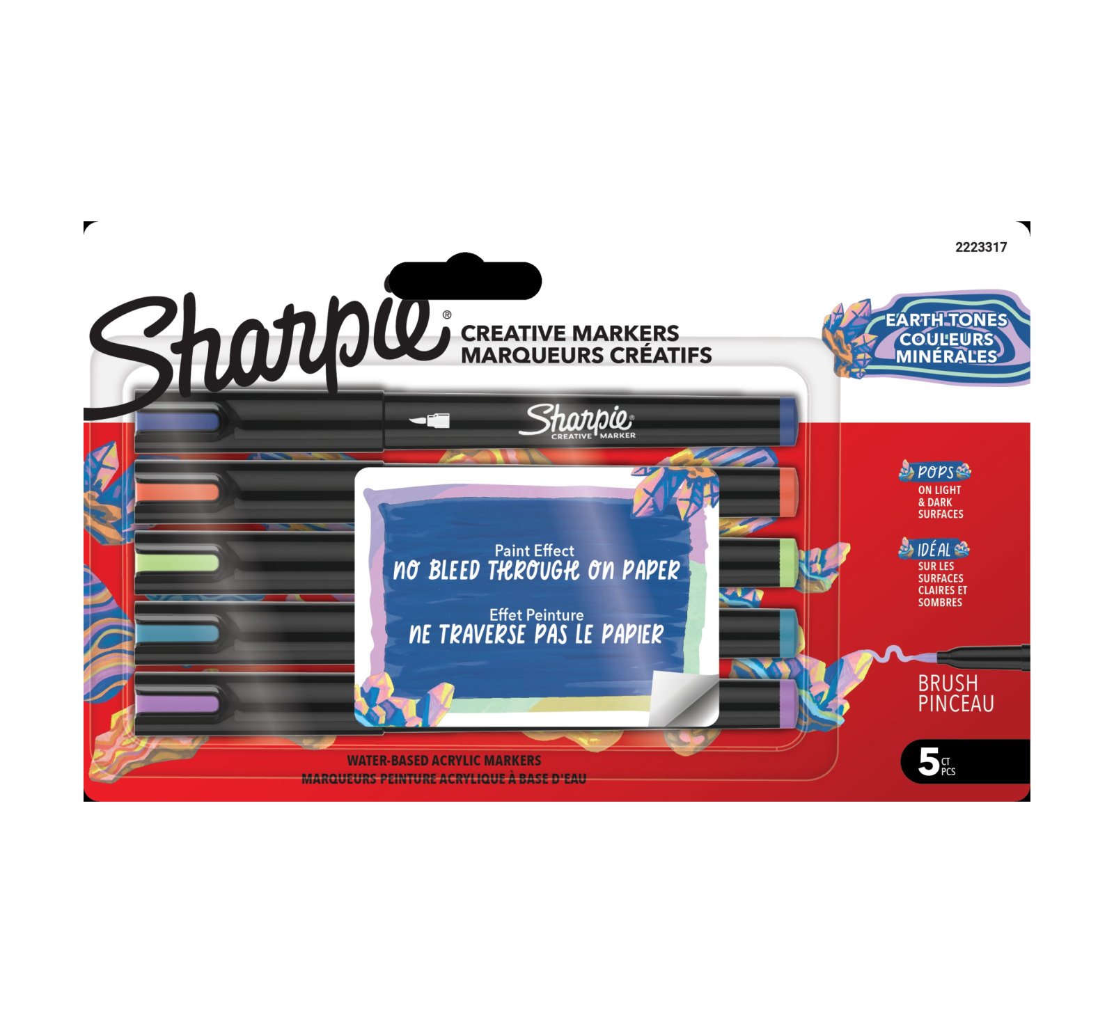 Kreativmarker Pinselspitze Acryl Erd Farben 5er Blister