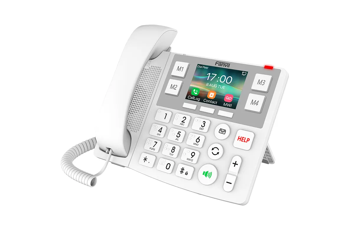 X305 | IP-Telefon mit Großtasten | 3,5-Zoll-Farbdisplay | WLAN & Bluetooth | PoE | Weiß