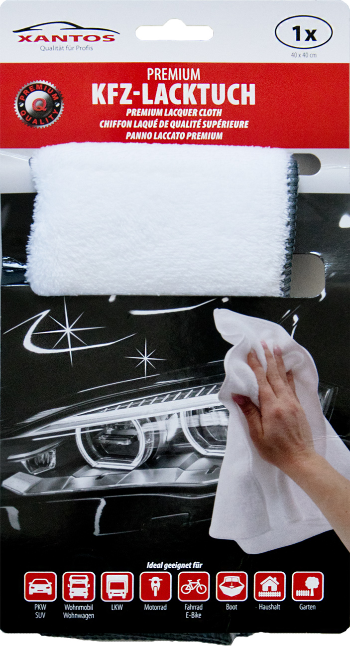 Premium Flausch-Lacktuch 40x40cm weiß