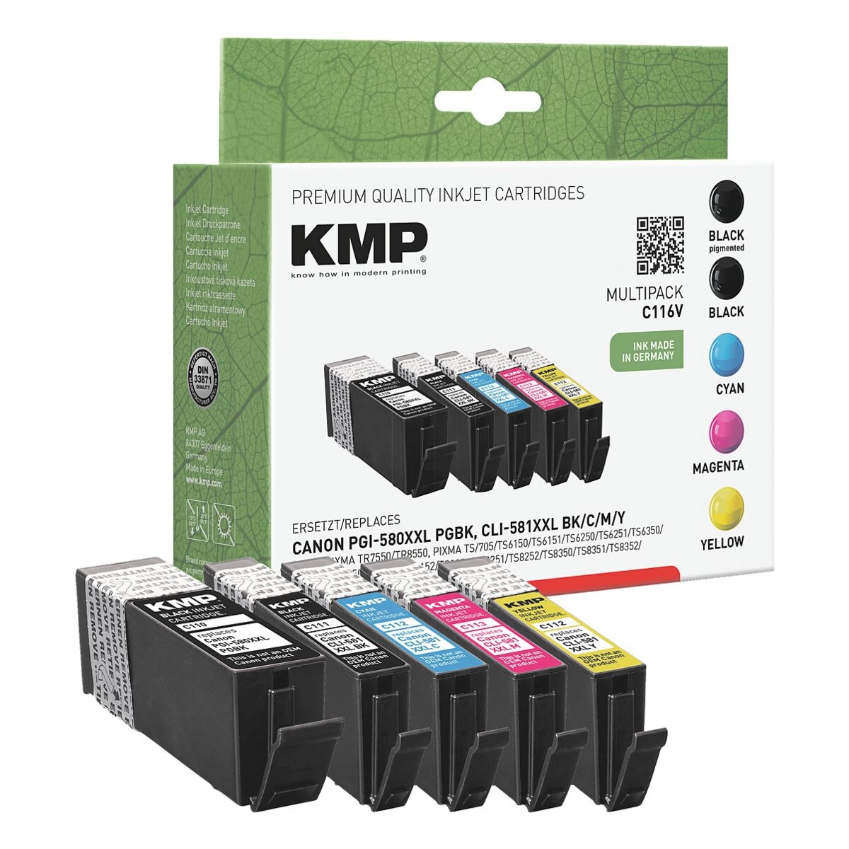 KMP Patrone Canon PGI-580XXL/CLI-581XXL Multip. bk,c,m,y remanufactured