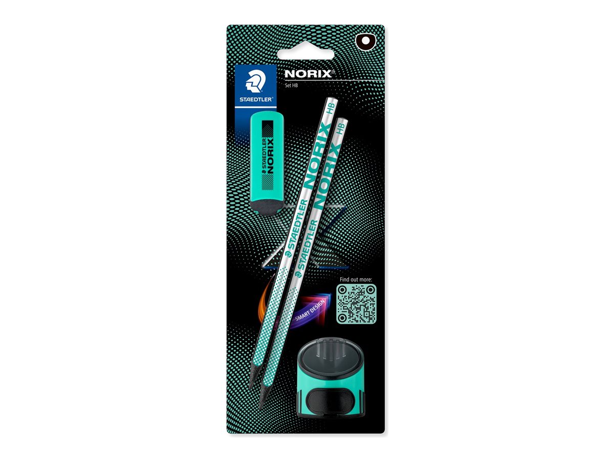 Bleistift NORIX HB Set BK 100% PEFC türkis/schwarz
