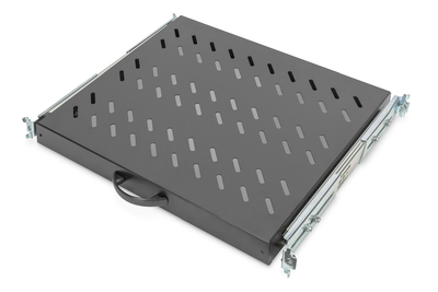 Fachboden 1HE 30x483x385mm bis 25kg schwarz auszieh