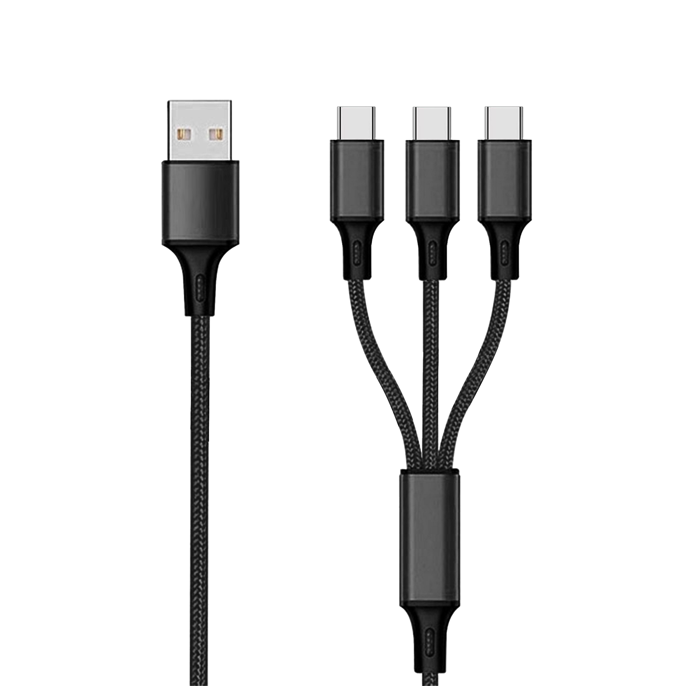 3 in 1 USB Ladekabel - schwarz - 150cm für Type-C