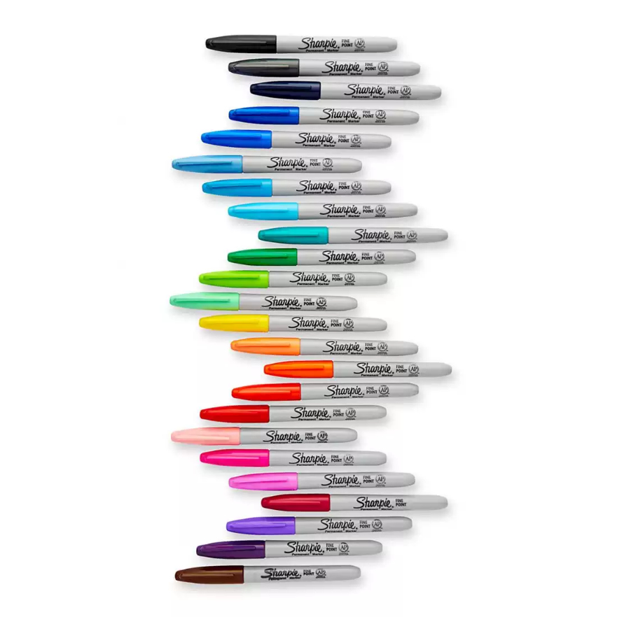 Sharpie Fine Point - Schwarz - Feine Spitze - Mehrfarben - Fein - Metall - Papier - Kunststoff - AP