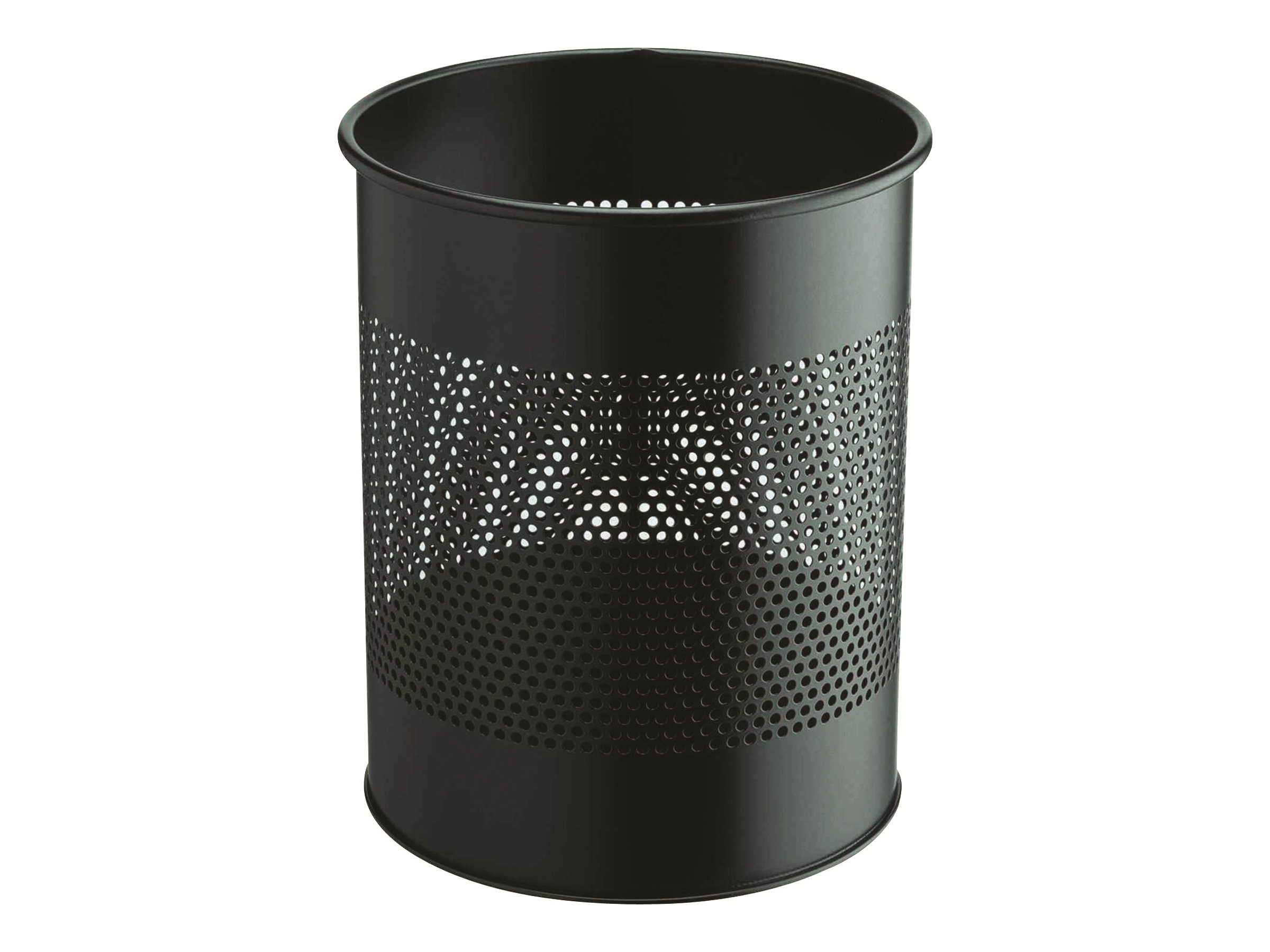 DURABLE Papierkorb Metall rund 15L Perforation 165mm schwarz