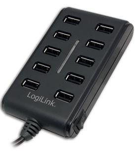 USB-HUB 10-Port m. Netzteil    schwarz