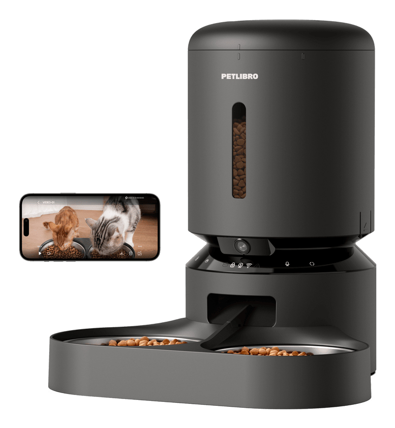 Granary Camera Futterautomat 5 L mit 2 Näpfen Schwarz
