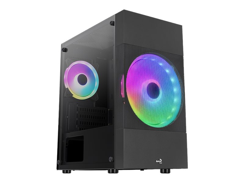 AeroCool Atomic Lite V1 - Schwarz - Glasfenster