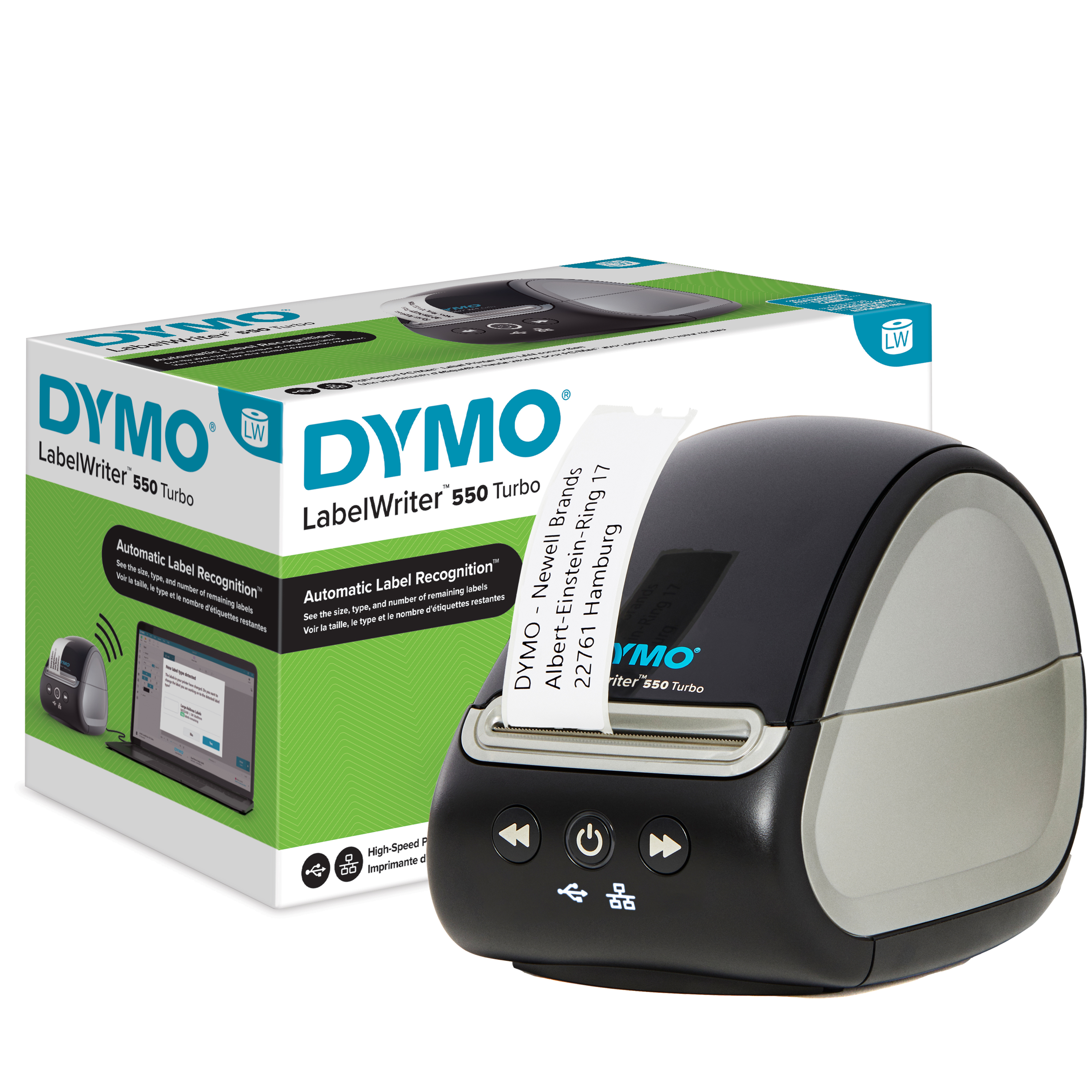 jdx812zdx8bigb7g8vnv LabelWriter 550 turbo | Etikettendrucker für bis zu 90 Etiketten/Minute | USB & Ethernet | 300 dpi. Thermodirekt | für Etiketten bis 60mm Breite