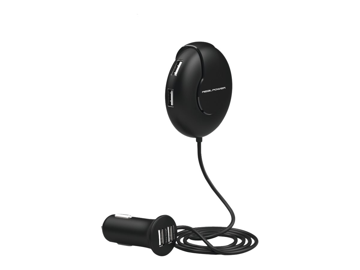 RealPower | KFZ-Ladegerät Hub 6 | 2400mA | 6xUSB