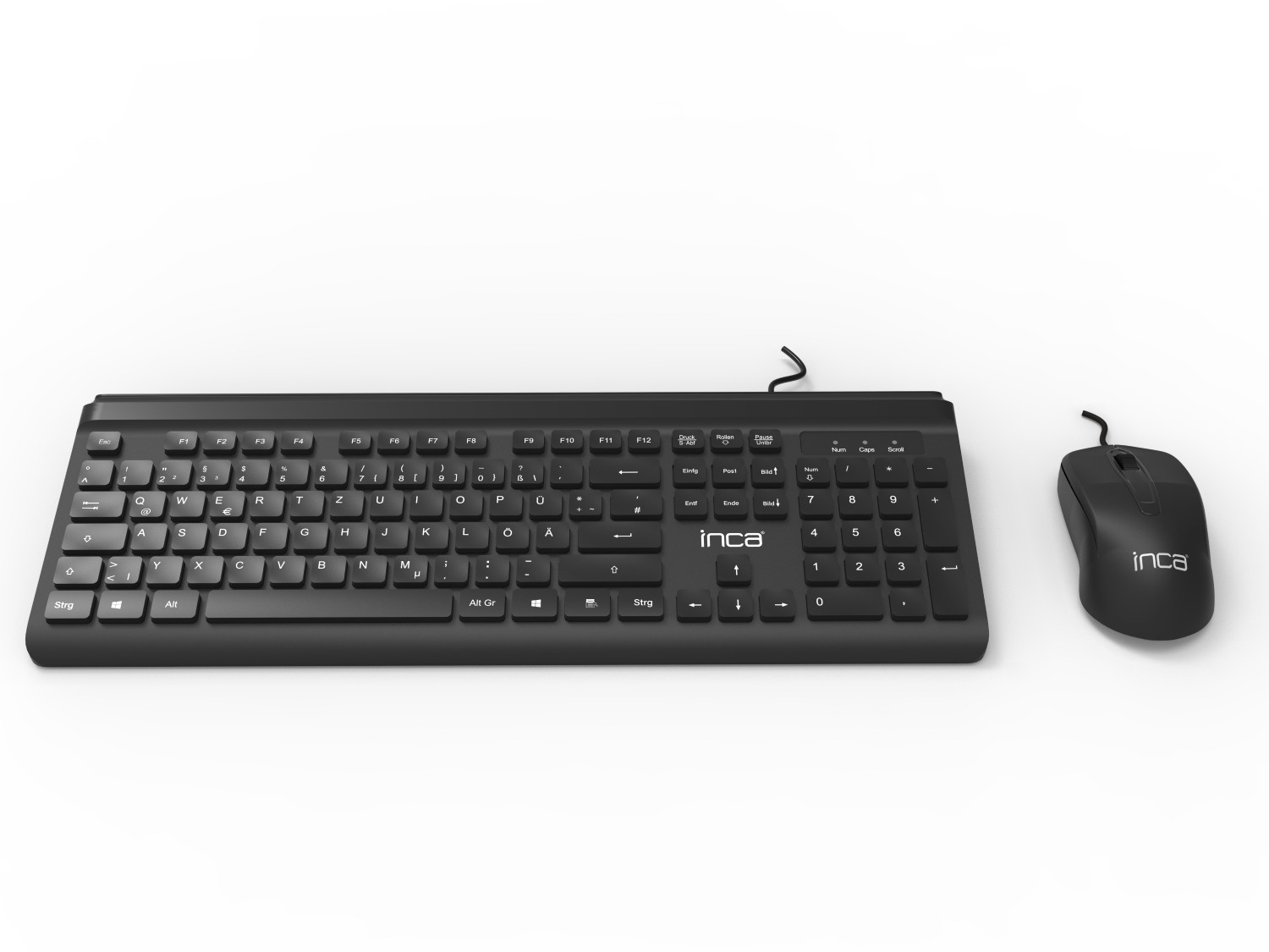 INCA Tastatur IMK-377    Corded Set, Silent Tasten, USB, SW retail