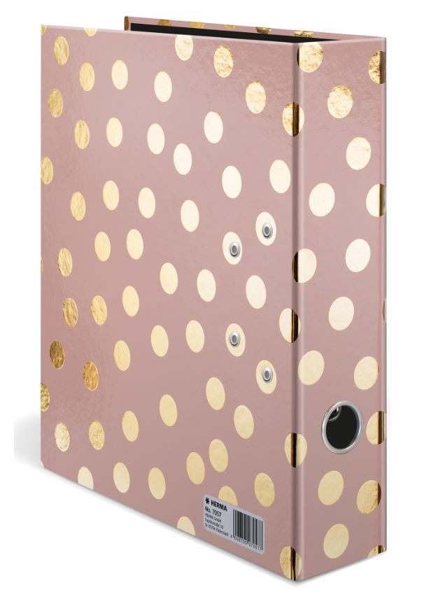 7057 - Konventioneller Dateiordner - A4 - Karton - Gold - Pink - Porträt - 7 cm