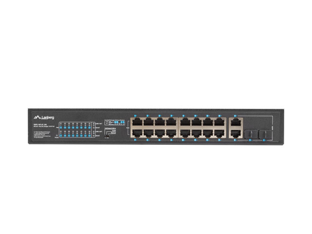 Switch 16-Port PoE+/2x1Gb/1xSFP 10/19" unmanag. 150W
