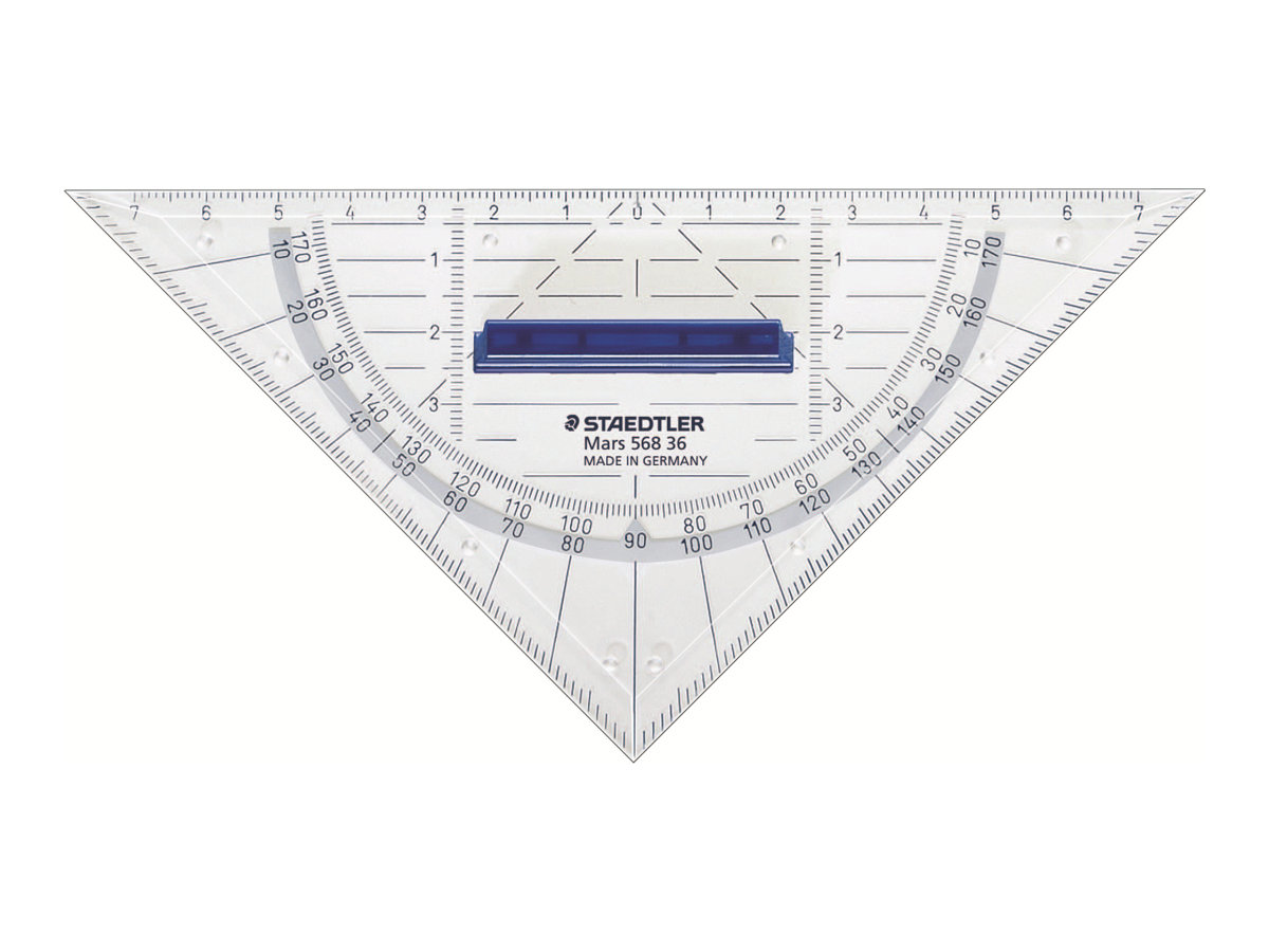 Geodreieck 16cm P.styrol m.Griff tr