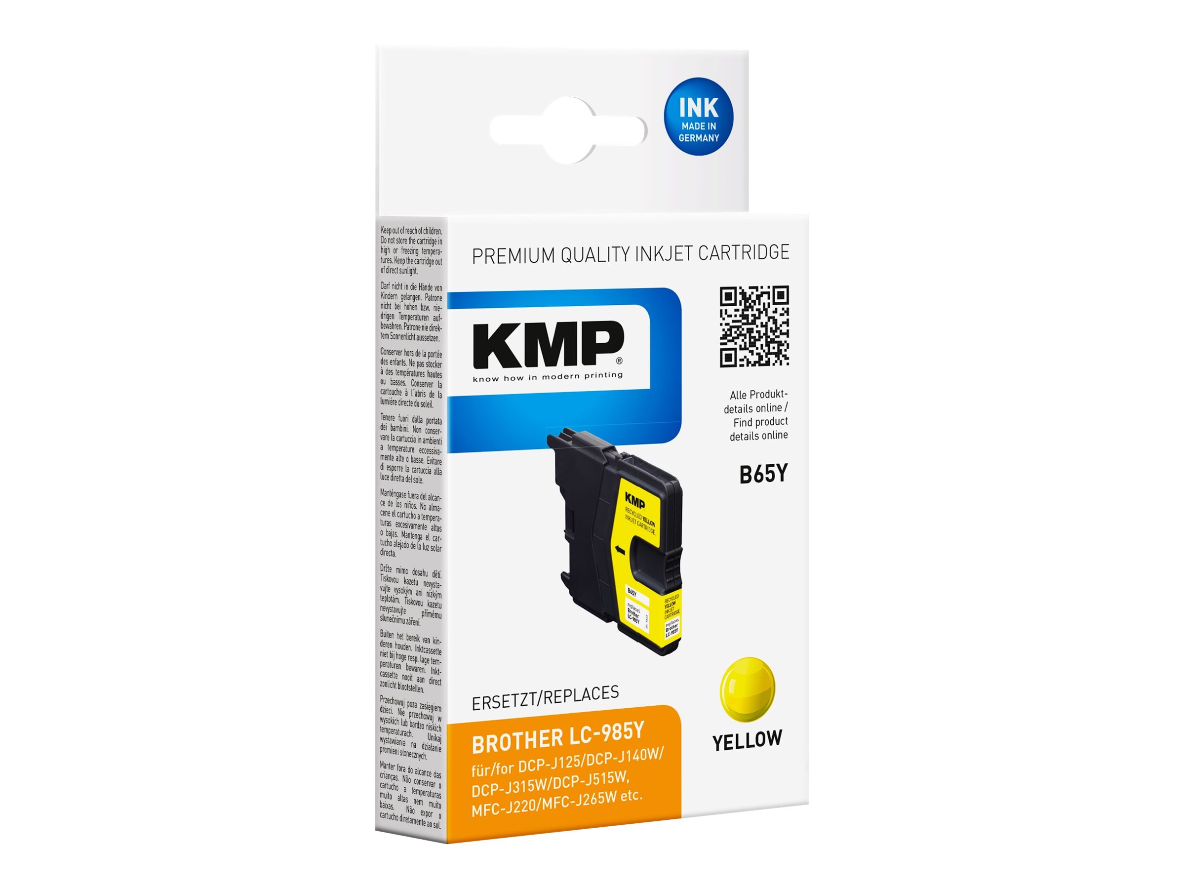 KMP Patrone Brother LC-985Y      260 S. yellow remanufactured