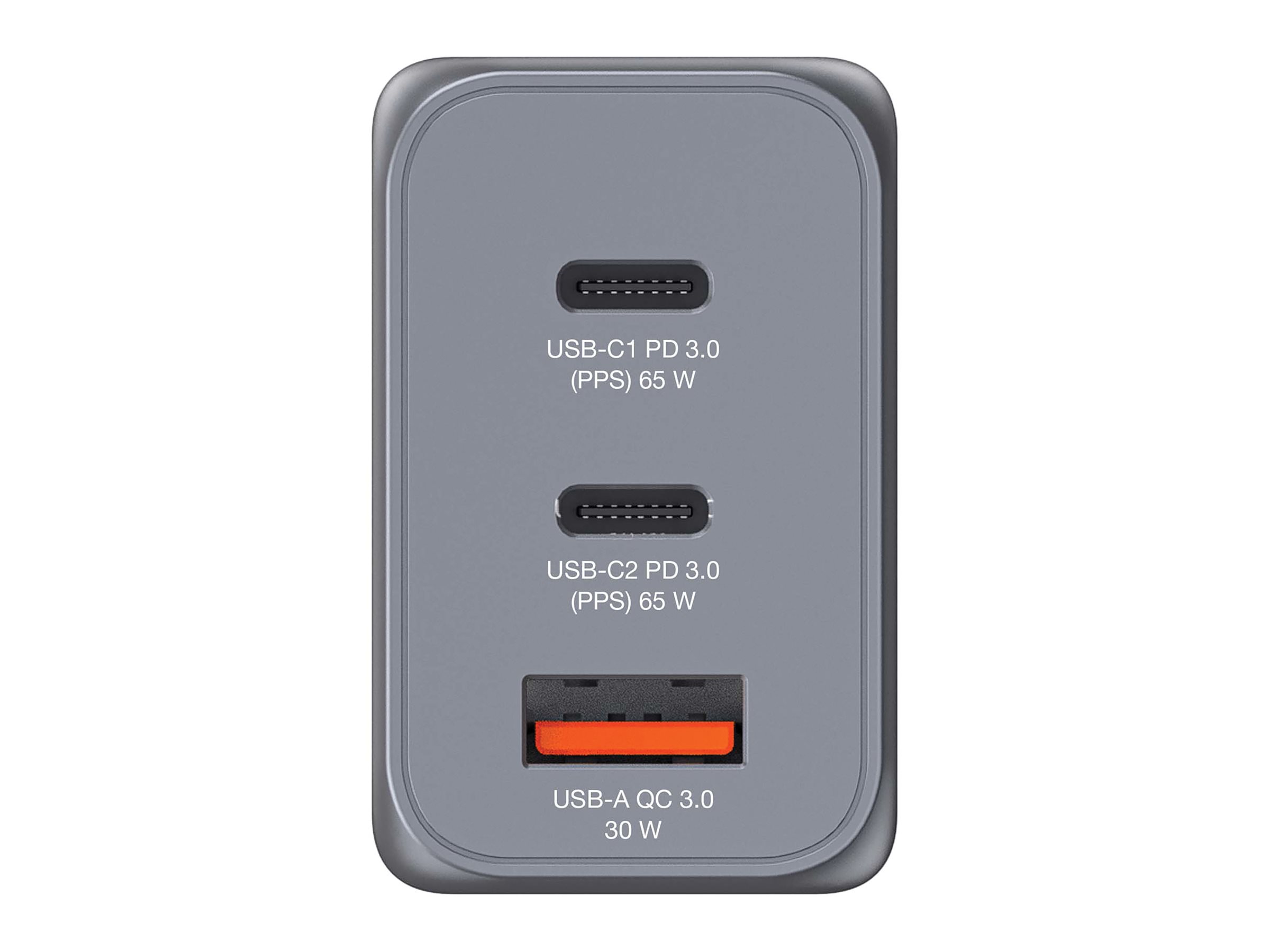 GNC-65 GaN Charger 3 Port 65W USB A/C (EU/UK/US)